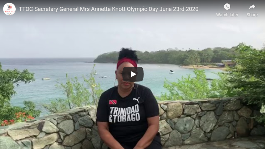 TTOC Secretary General Mrs Annette Knott Olympic Day June 23rd 2020